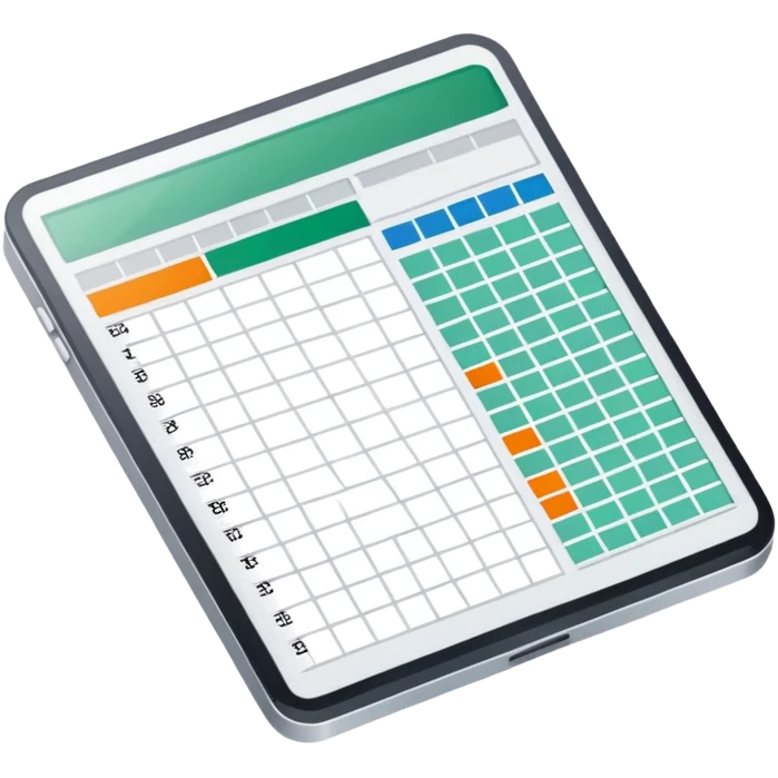 spreadsheet with data cells and formulas emoji