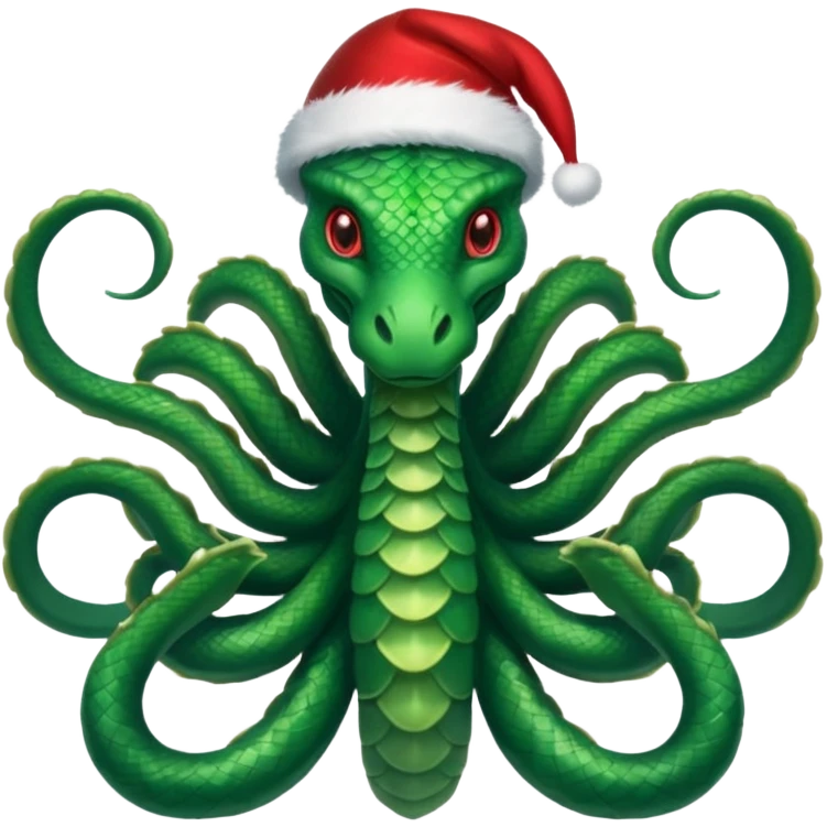 hydra, christmas hat,Seven heads emoji
