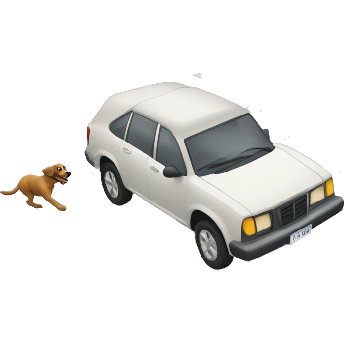Dog chasing a car emoji