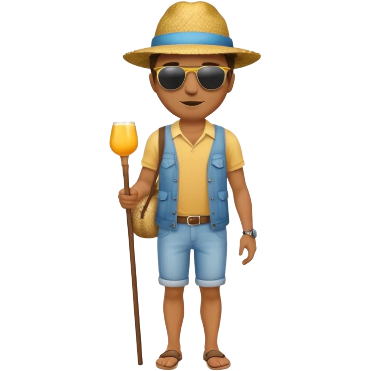 full body man with strow hat emoji