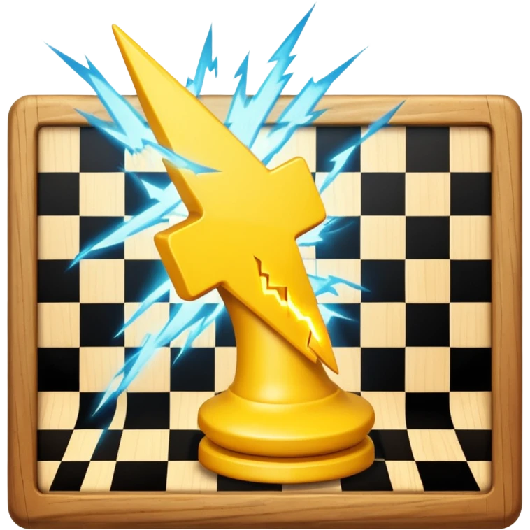 a yellow lightning bolt hitting a chess board emoji