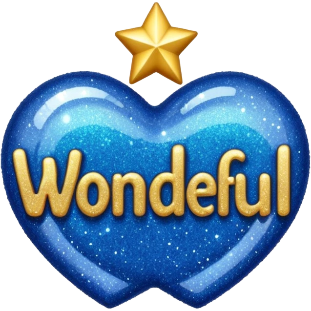 The word wonderful with glitter emoji
