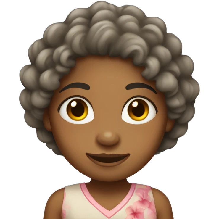 Fijian girl with curly hair emoji