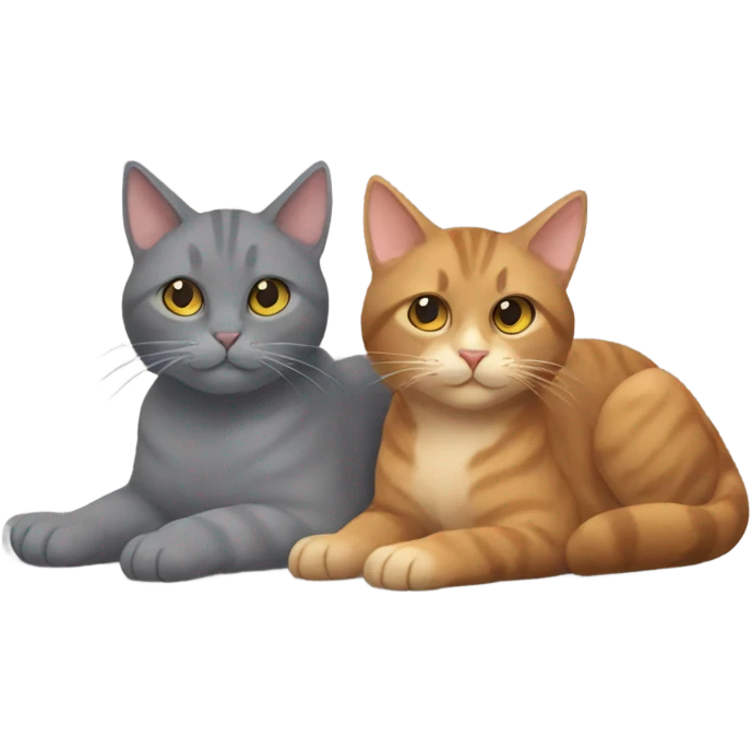 Grey cat with Brown cat  emoji