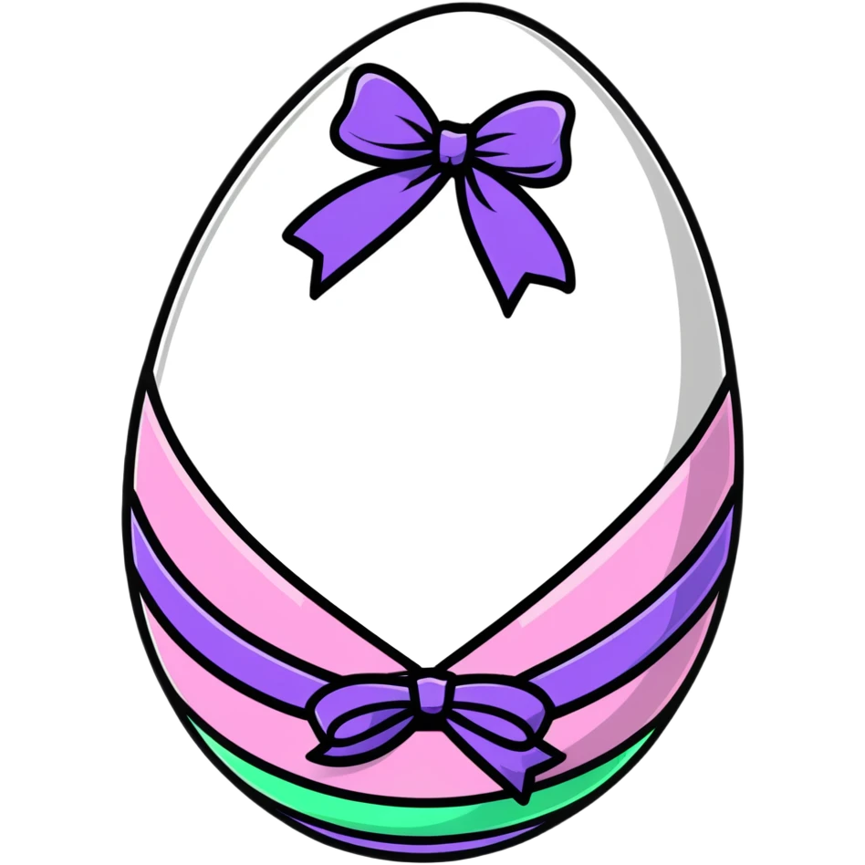 Decorated Easter egg with ribbons emoji