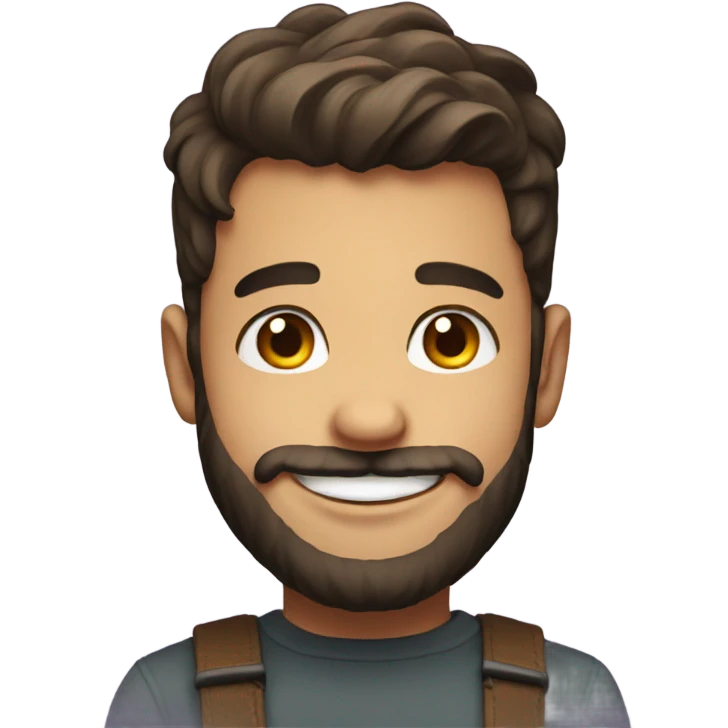 smiling boy with beard portrait emoji