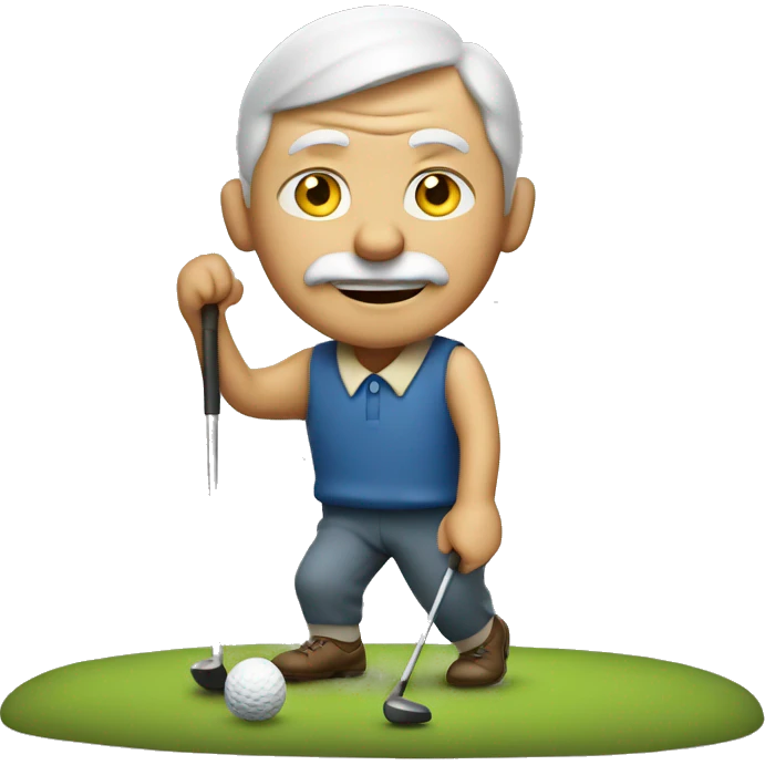 Old man golfing emoji