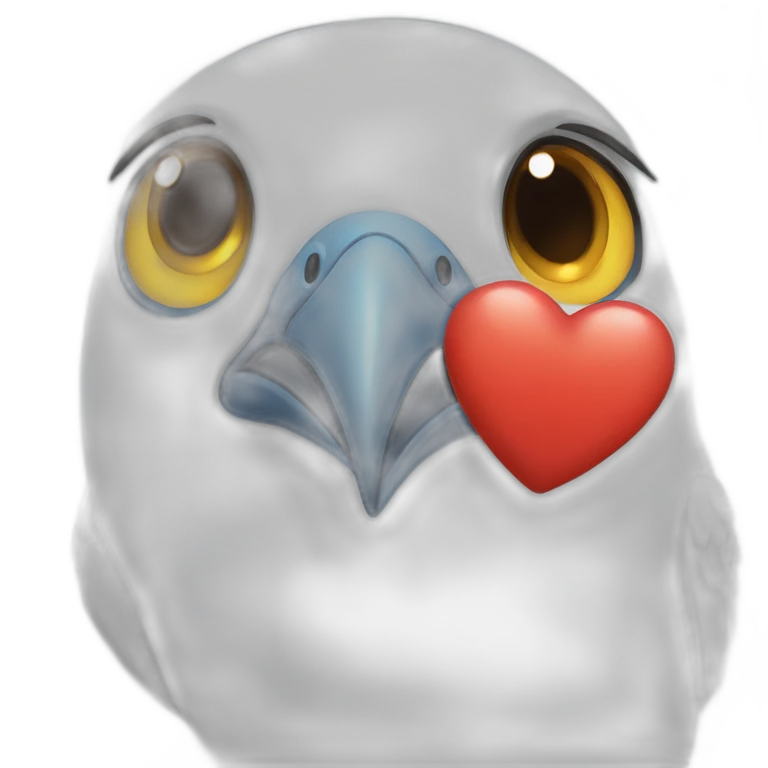 Bird winking with a heart emoji