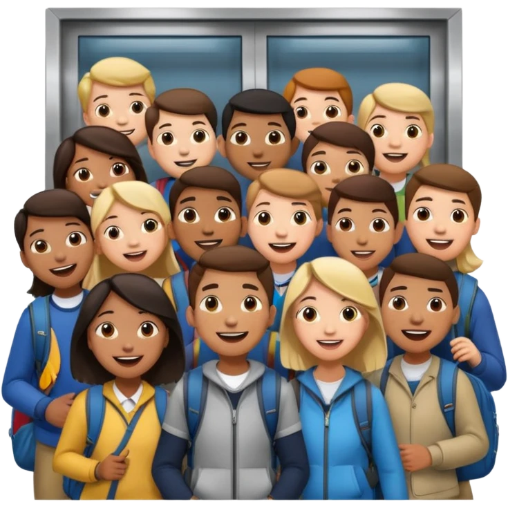 An elevator full of students emoji