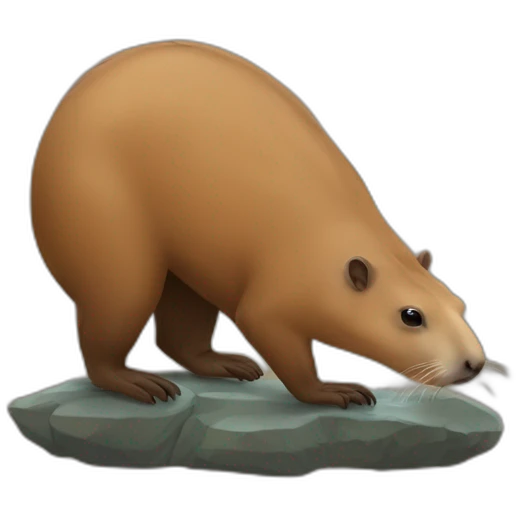 un capibara sur une loutre emoji