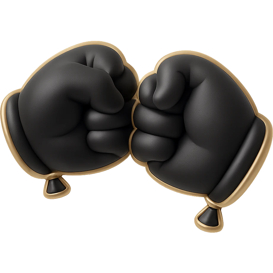 balloon style two fists doing a brofist, shiny emoji