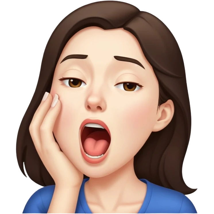 yawning brunette woman  emoji