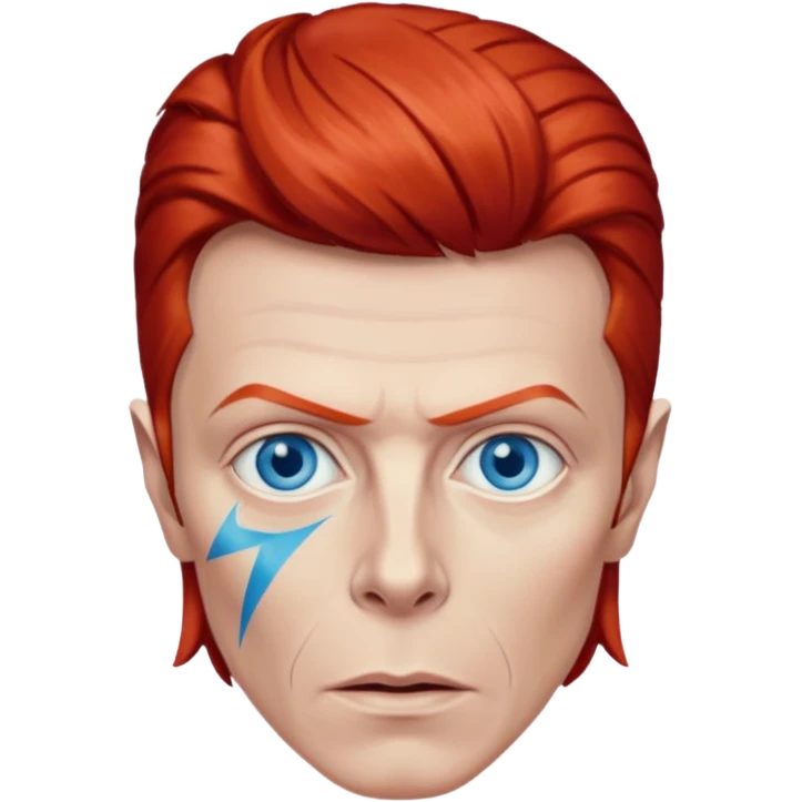 David Bowie with Blue eyes, red hair emoji