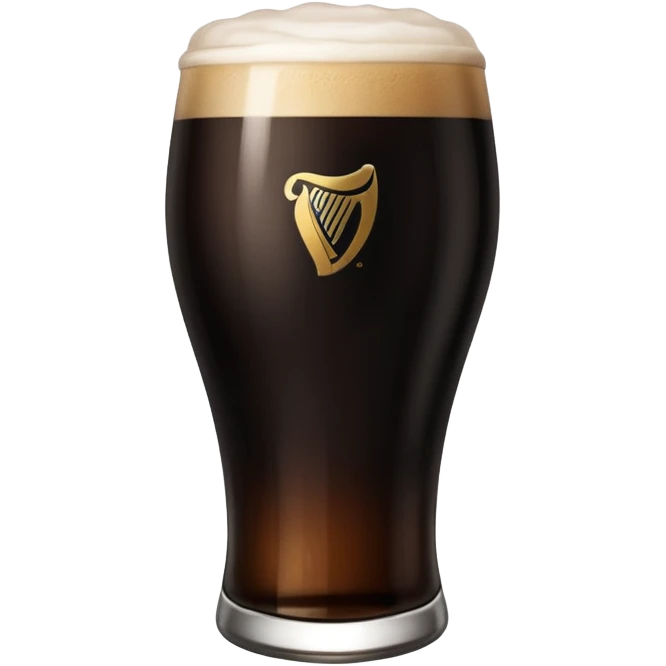 Guiness, split the g, half full emoji
