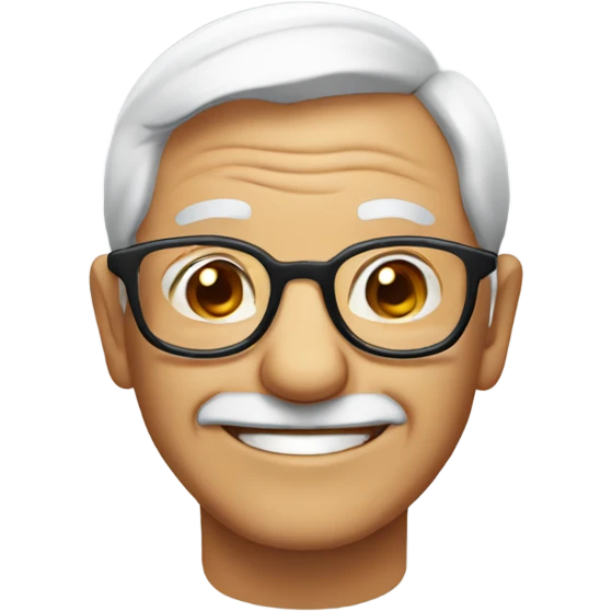smiling old man with glasses emoji