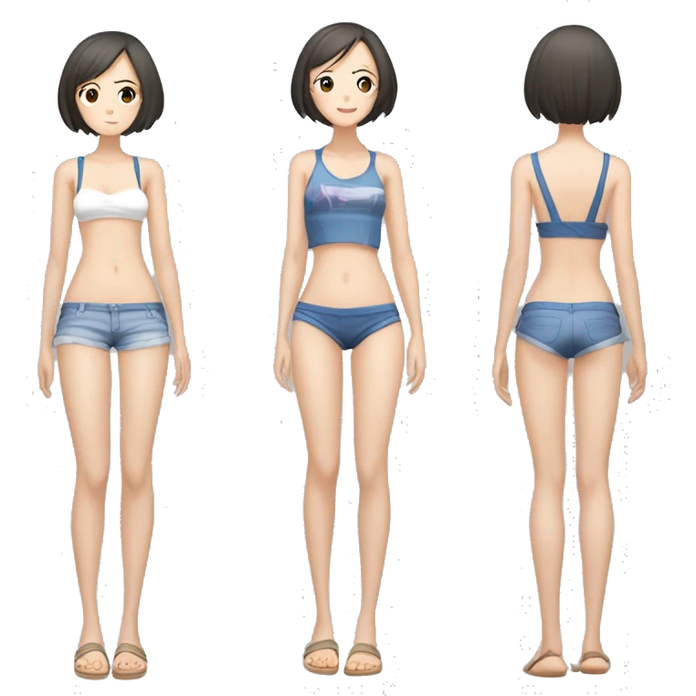 full body Mizuhara Chizuru rent a girlfriend, beach outfit,  sleeping emoji