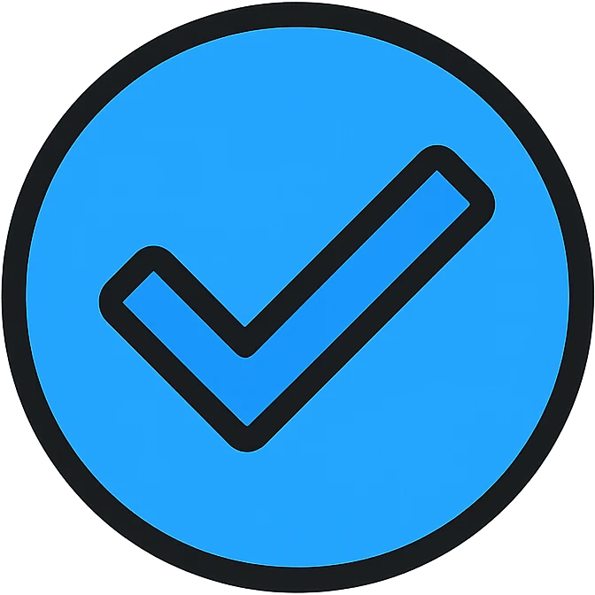 blue tick icon, simple, modern, suitable for use as a verification badge emoji