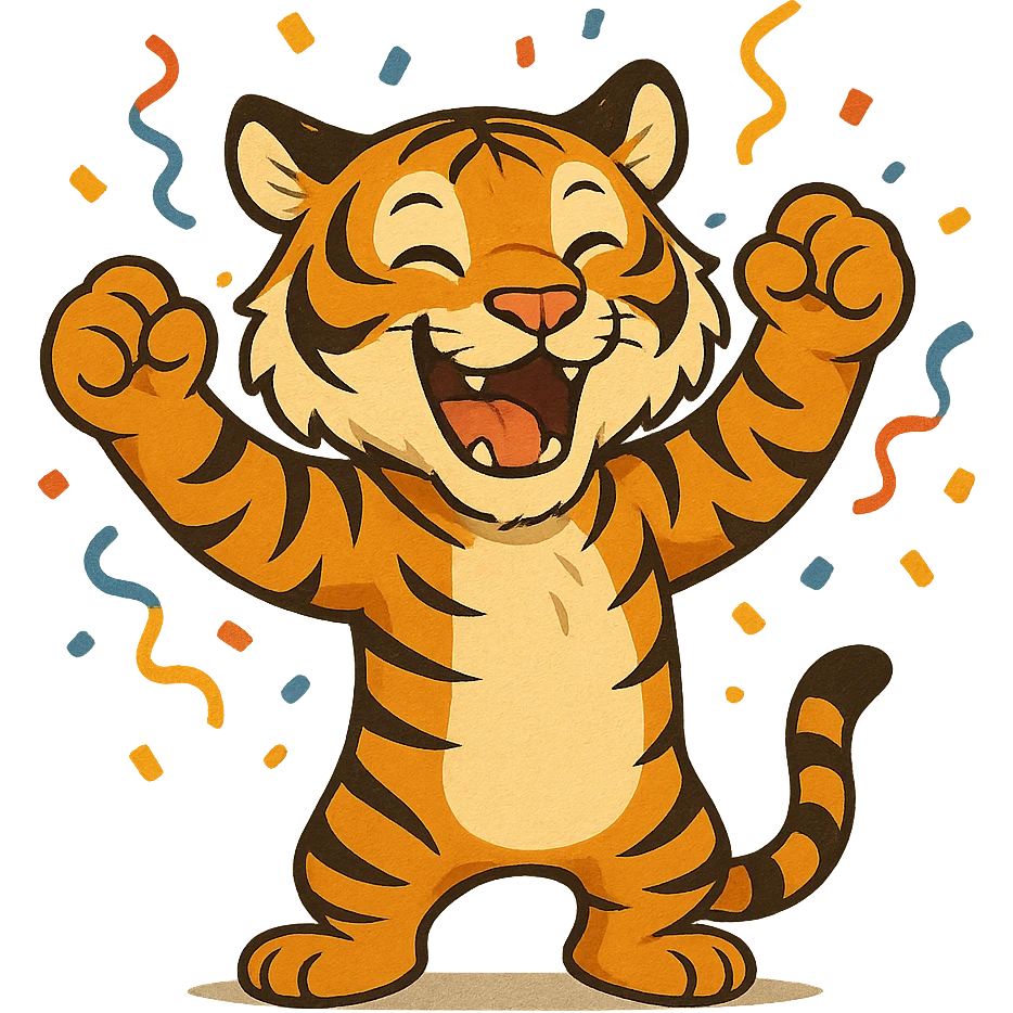 tiger celebrating, variation 5 emoji