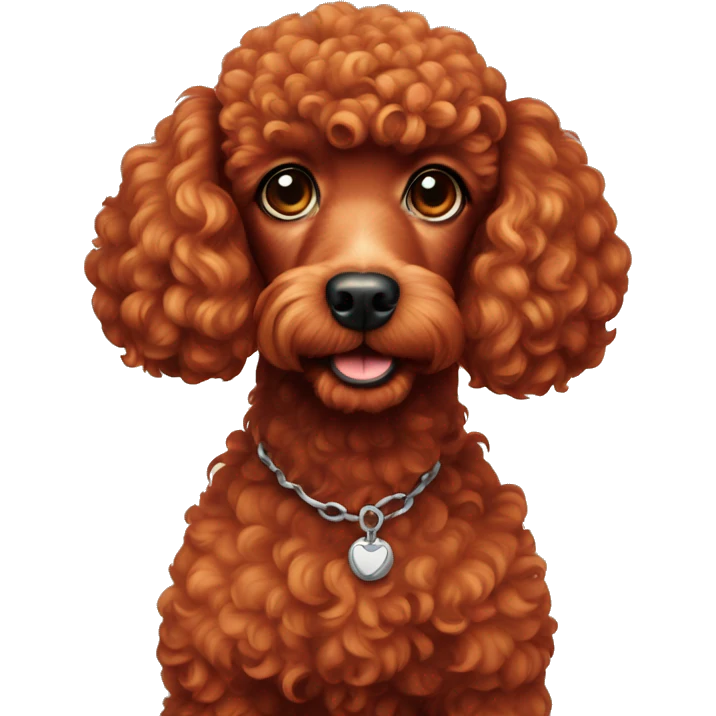 Red poodle dog emoji