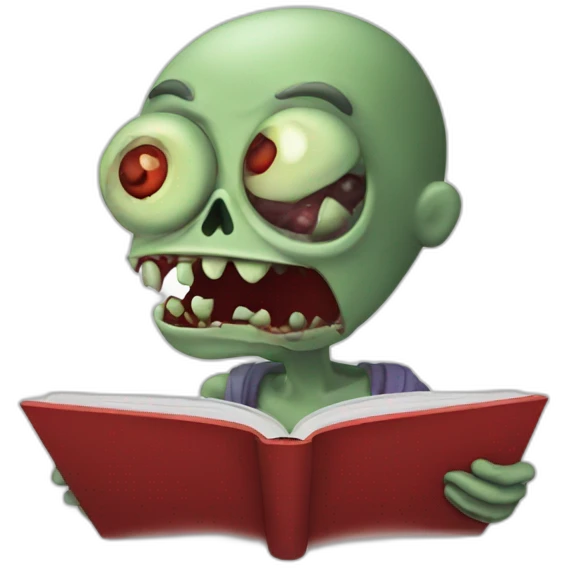 Zombie reading a red book emoji
