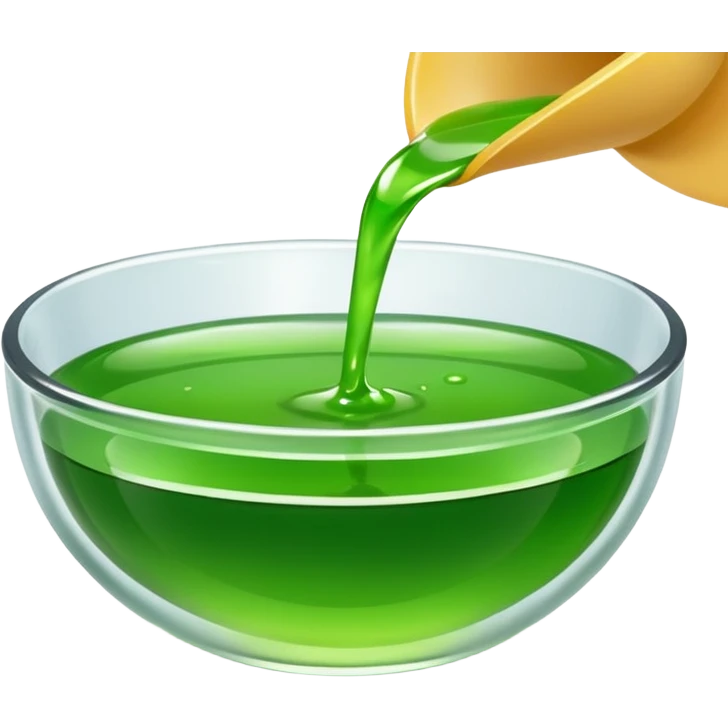 small dipping bowl with green liquid, minimal, no spoon, simple, clear emoji