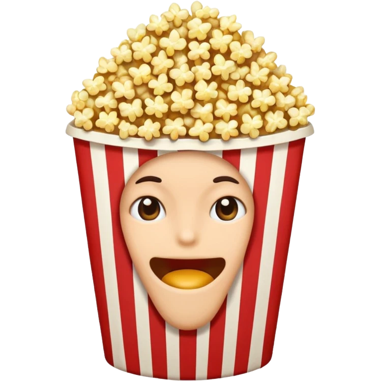 Emoji with 👀 for eyes and is eating popcorn 🍿 emoji