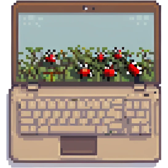 Laptop with bugs running around on the keyboard emoji