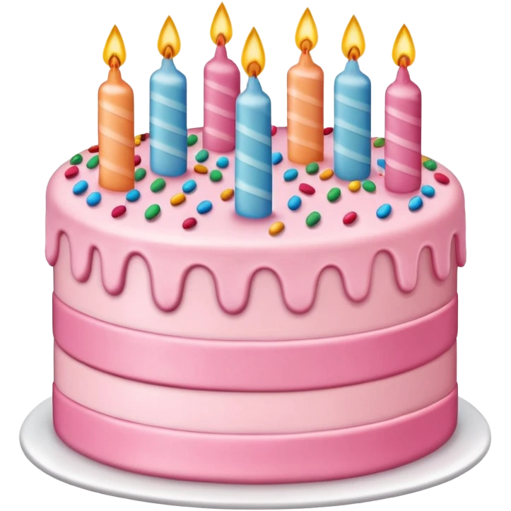 Make a pink birth day cake emoji