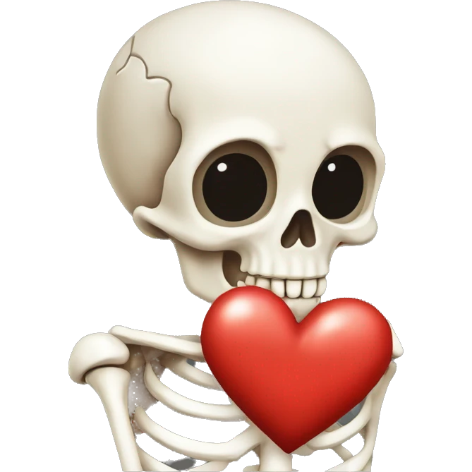 Skeleton with a heart ￼ emoji