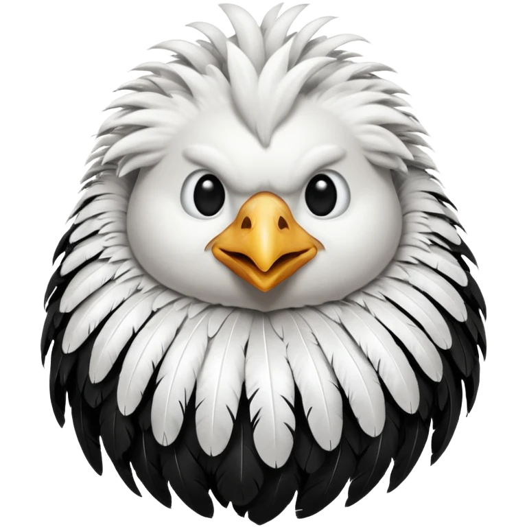 chicken with body covered every feathers is a mix of black and white color   emoji