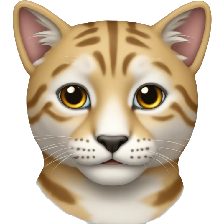 Кот белый с синим emoji