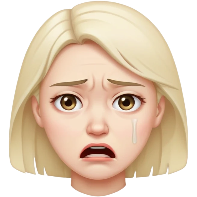angry and sad crying woman who avoid the communication emoji