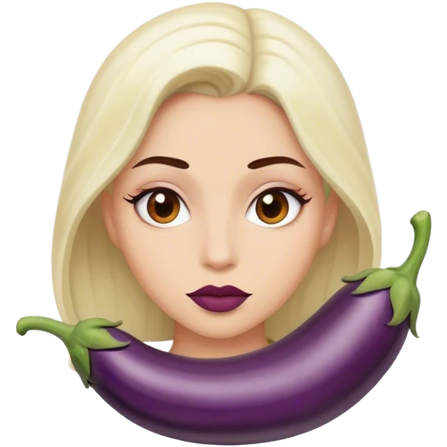 Mouth eggplant emoji