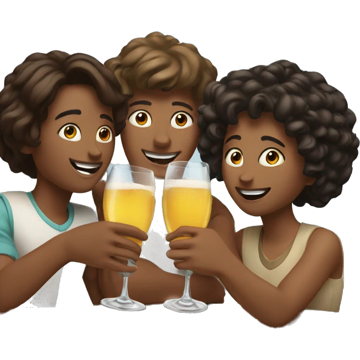 a group of friends toasting emoji