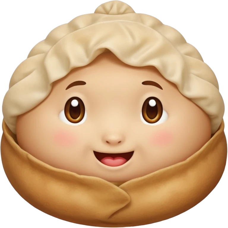 Dumpling with love face emoji