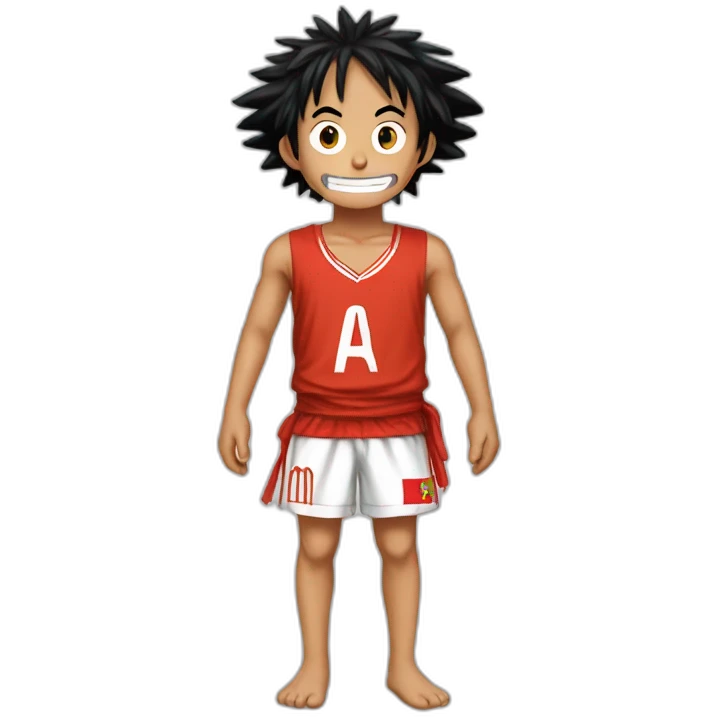 Luffy avec un maillot du Maroc emoji