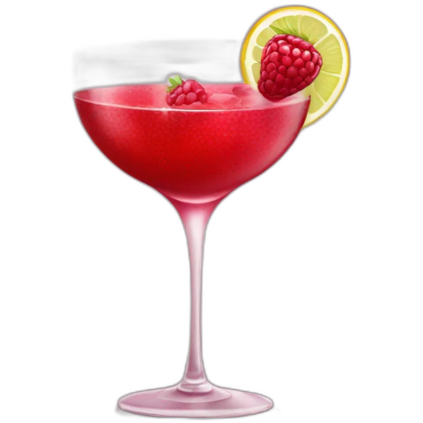 verre avec un coktail rouge avec une framboise dedans emoji