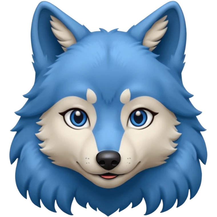 A female feminine blue wolf  emoji