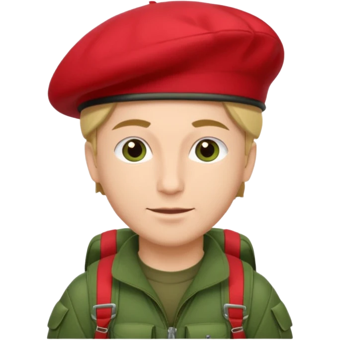 parachutiste militaire avec un béret rouge sur la tête  emoji