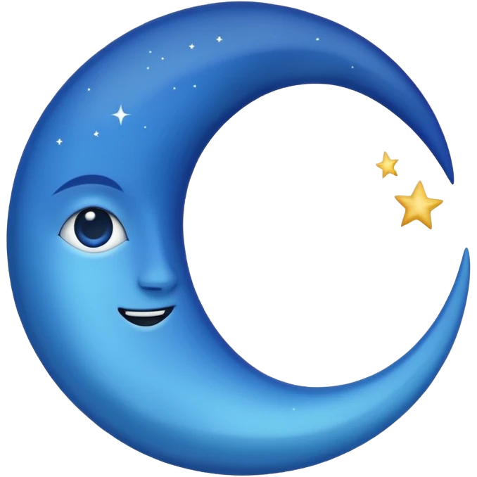 A Blue crescent moon  emoji