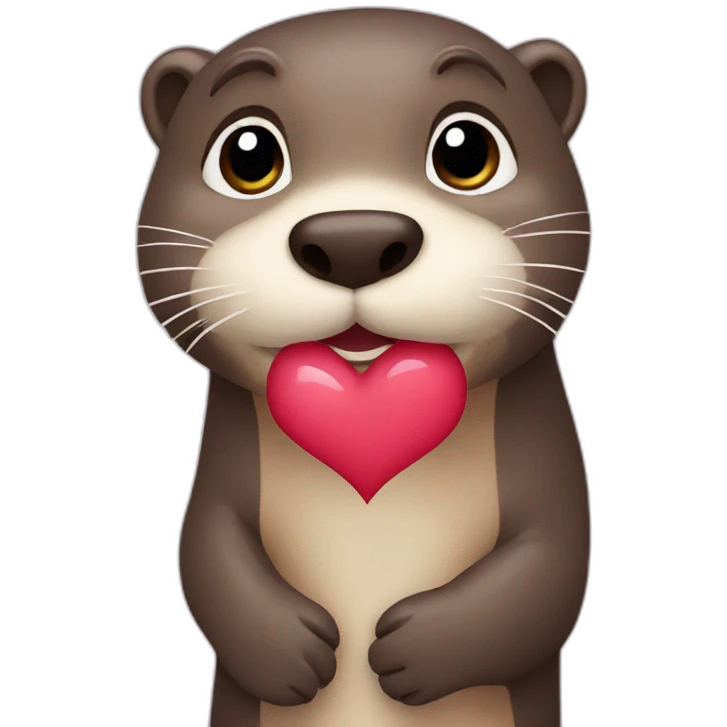 Emoji otter that makes a heart emoji