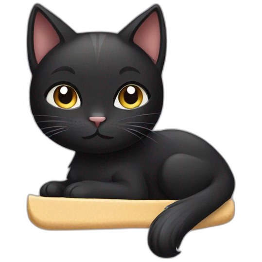 black cat grooming emoji