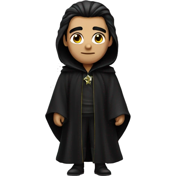 wizard with black cloak and black hair emoji