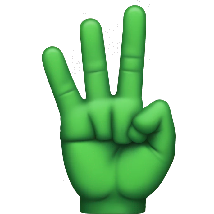 a green Rock n roll hand sign emoji