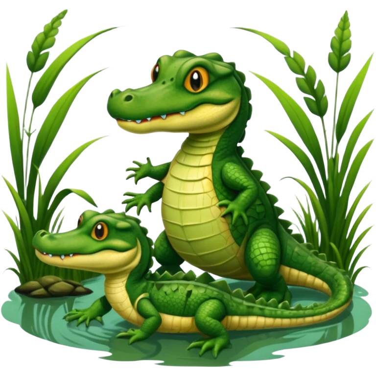 Baby gators and momma gator emoji