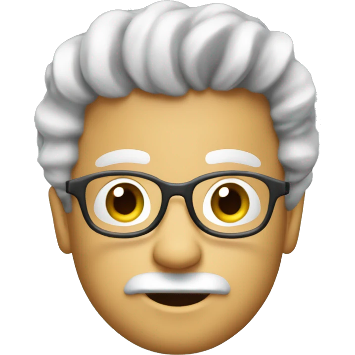 Draw emoji AI bot assistant that will generate articles based on algorithms. The hairstyle should be like Albert Einstein's. emoji