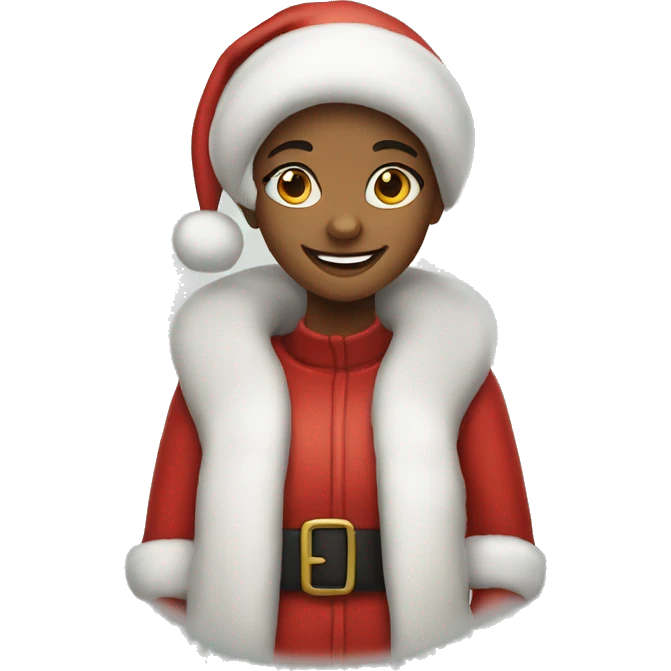 smiling girl in santa boy emoji
