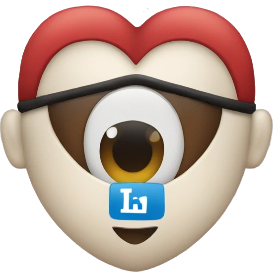 heart with linkedin emoji