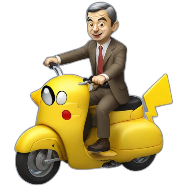 mr bean riding pikachu emoji