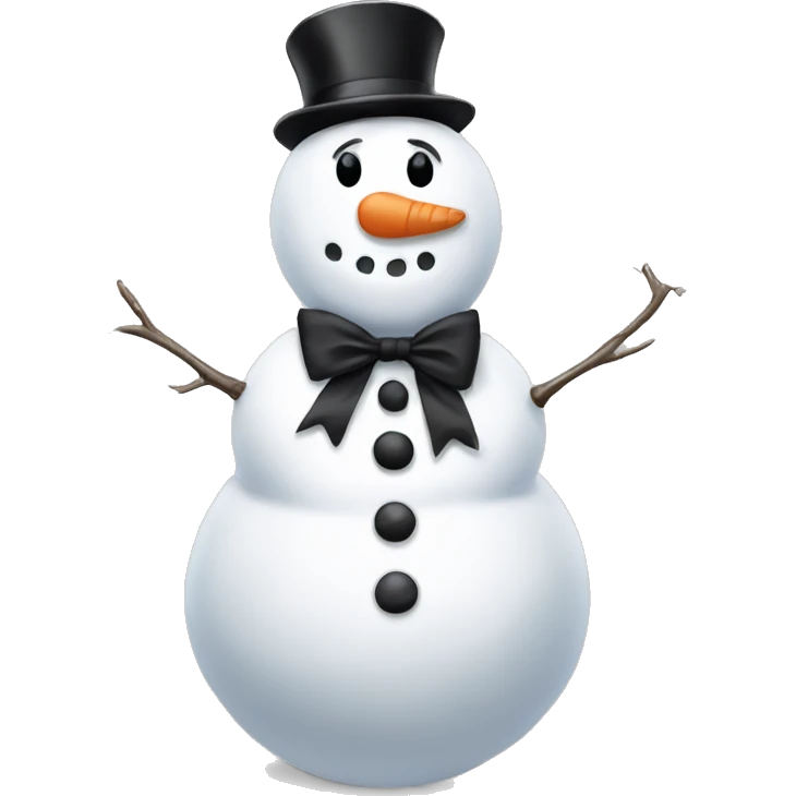 Snowman with a black bow emoji